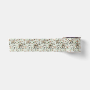 Ruban de satin à motif de patte de chaton en gingh