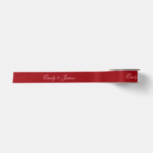 Ruban de satin personnalisé avec nom en rouge rose