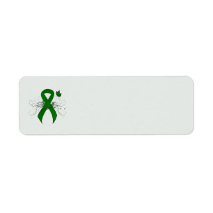 Ruban de sensibilisation au vert avec papillon