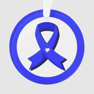 Ruban de sensibilisation bleu Coeur blanc