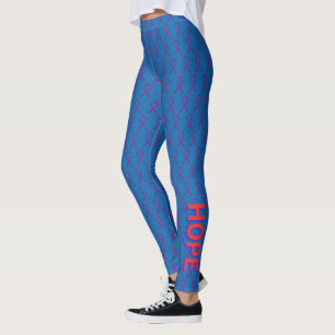 Ruban de sensibilisation bleu et rouge Leggings pe