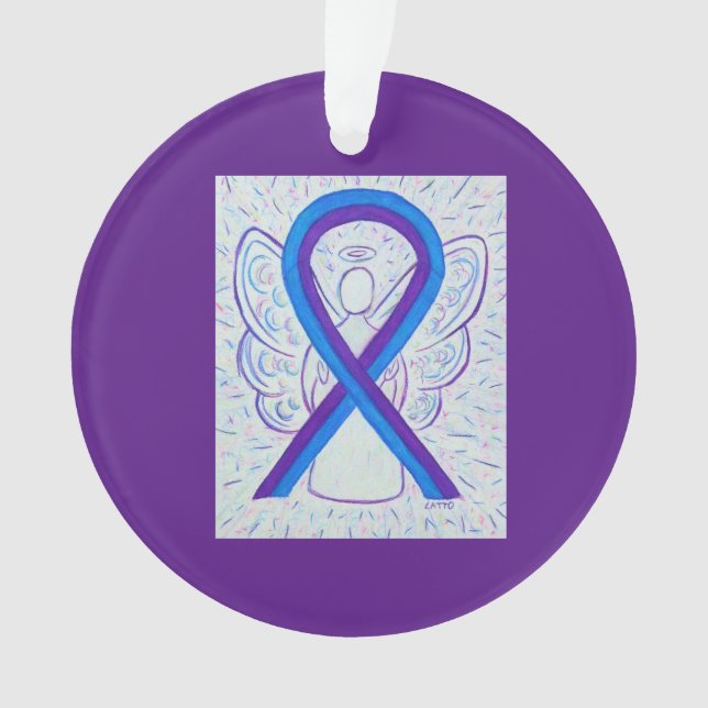 Ruban de sensibilisation bleu et violet Ornements  (devant)