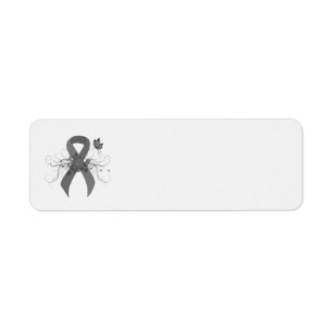 Ruban de sensibilisation gris avec papillon