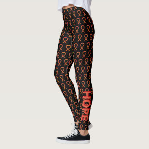 Ruban de sensibilisation rouge et orange Leggings