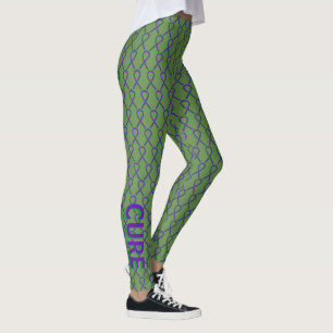 Ruban de sensibilisation vert et violet Leggings p