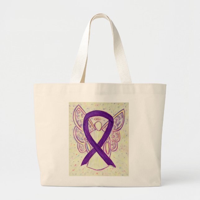 Ruban de sensibilisation violet Sac fourre-tout d' (Devant)
