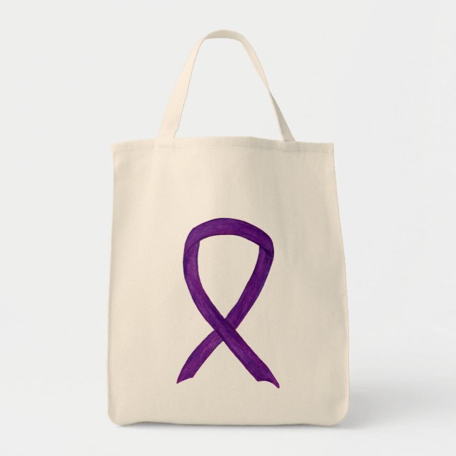 Ruban de sensibilisation violet Sac fourre-tout d' (Devant)