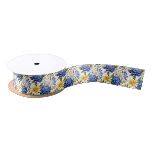 Ruban d'impression florale en satin