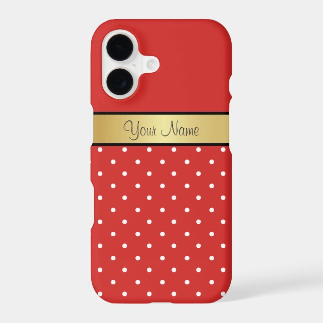 Ruban d'or glamour Tomate rouge, Pois blancs (Verso)