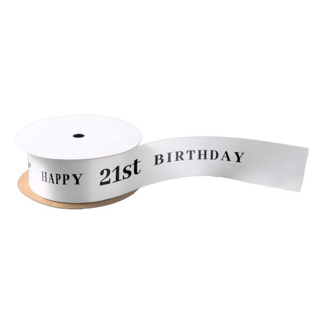 Ruban En Satin 21e anniversaire Ruban blanc (Bobine)