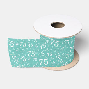 Ruban En Satin 75ème Motif de nombres aléatoires modernes sarcell