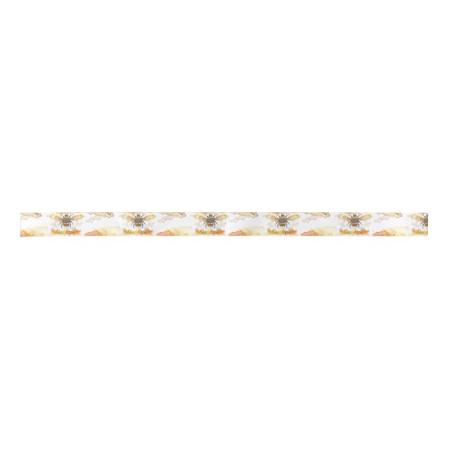 Ruban En Satin Abeille - Abeille heureuse (Devant)