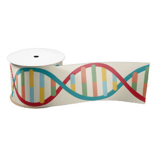 Ruban En Satin ​ ADN ​ Mid Century Moderne Biologie STEM Crème à 