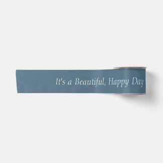 Ruban En Satin Aegean Blue 4E6E81 - Message personnalisé ou vide