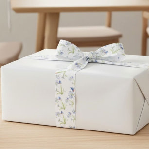 Ruban En Satin Agapanthe avec Merlebleu mère et bébé