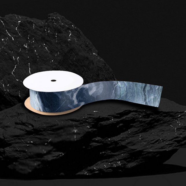 Ruban En Satin Agate bleue cristallisée | Pierre marbrée en ardoi (Créateur téléchargé)