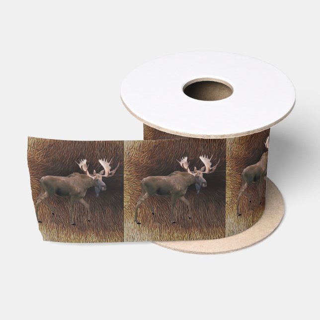 Ruban En Satin Aigle Sur Fourrure De Caribou (Bobine)