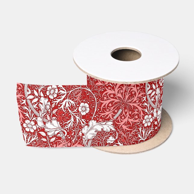 Ruban En Satin Algue de Nouveau d'art florale, rouge-foncé et (Bobine)