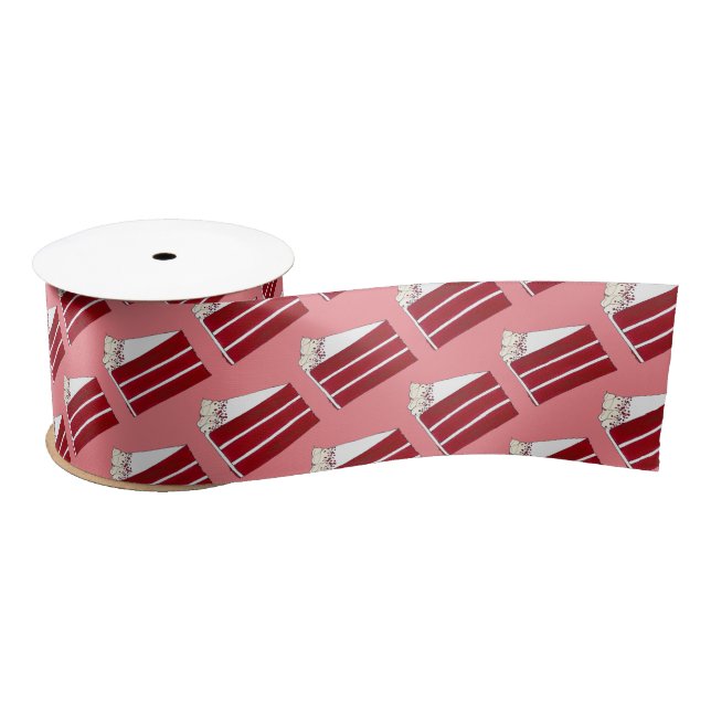 Ruban En Satin Alimentation Sud Rouge Velvet Couche de gâteau Bou (Bobine)