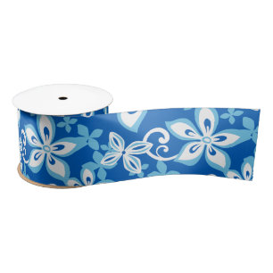 Ruban En Satin ALOHA HAWAII (BLEU x 2) SATIN RIBBON