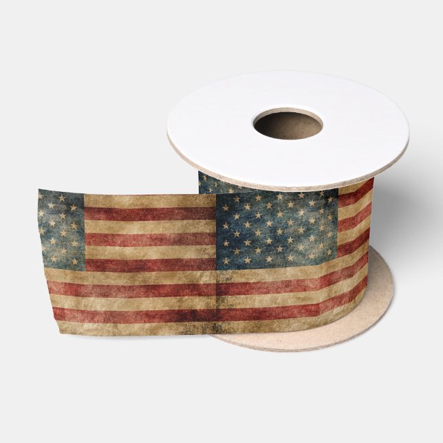Ruban En Satin americana rustique, drapeau des Etats-Unis, (Bobine)