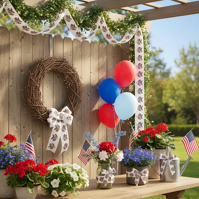 Ruban En Satin Amérique grunge drapeau et aigle (Créateur téléchargé)