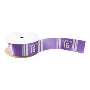 Ruban En Satin Amethyst Purple Wht Team Jersey Numéro personnalis