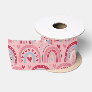 Ruban En Satin Amour Coeur Valentines Jour Arc-en-ciel