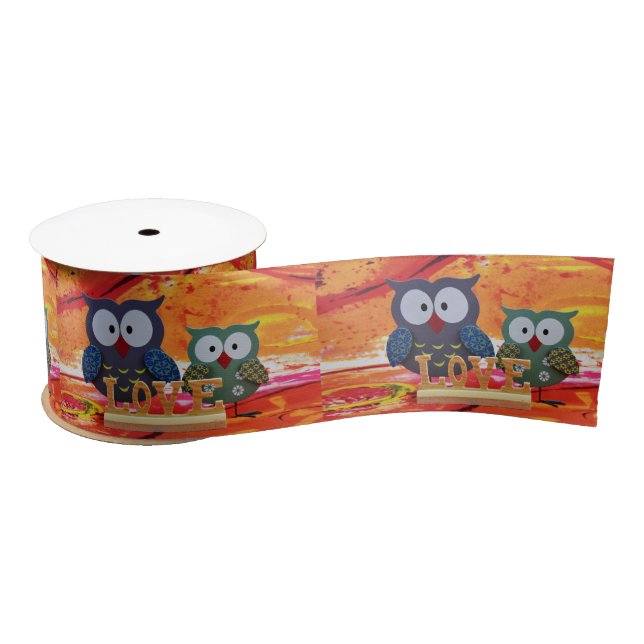 Ruban En Satin Amour de hibou (Bobine)