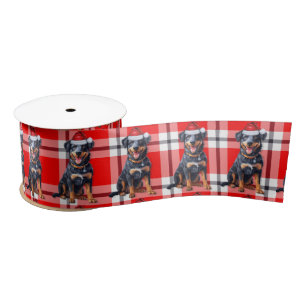 Ruban En Satin Amoureux des chiens Beauceron Red Plaid Noël