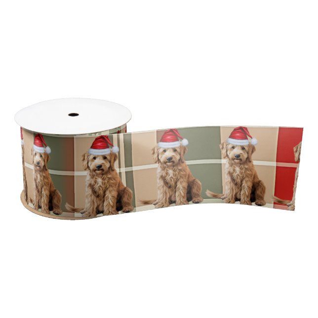 Ruban En Satin Amoureux des chiens Goldendoodle vacances Jour de  (Bobine)
