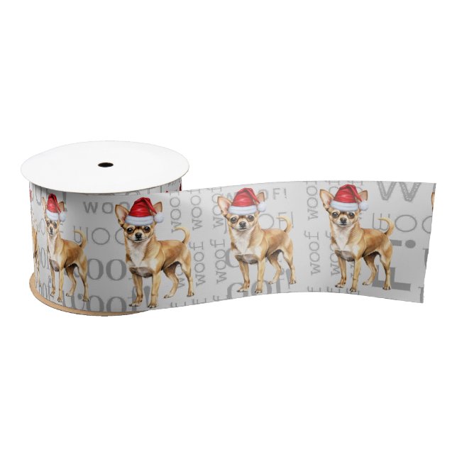 Ruban En Satin Amusant Chien Lover mignonne Chihuahua Chien Noël (Bobine)