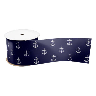 Ruban En Satin Ancres Ruban satiné nautique
