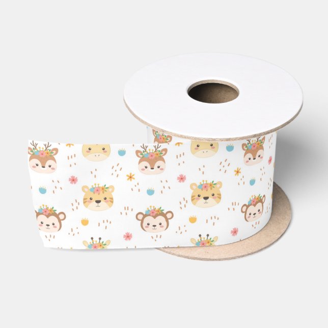 Ruban En Satin Animaux Garçon Baby shower fille (Bobine)