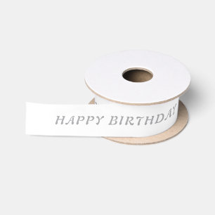 Ruban En Satin Anniversaire Matte Ribbon argent avec nom