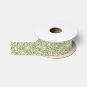 Ruban En Satin Anniversaire Paillettes Vert Avocat Chic