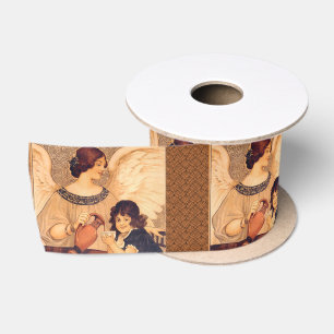 Ruban En Satin Antique française au chocolat