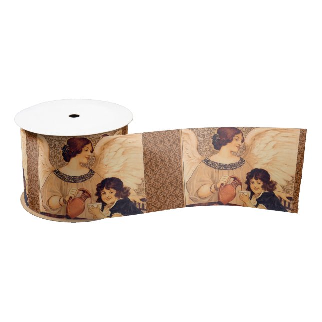 Ruban En Satin Antique française au chocolat (Bobine)