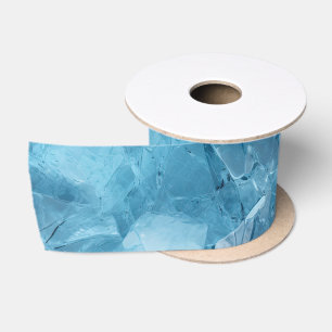Ruban En Satin Aqua d'hiver Blue Ice Snowflakes Noël