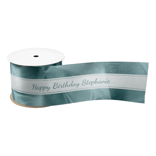 Ruban En Satin Aqua "joyeux anniversaire" ou toute occasion, (Bobine)