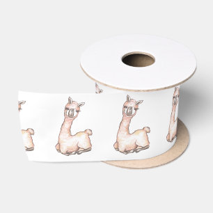 Ruban En Satin Aquarelle Baby shower à thème Llama