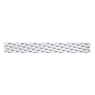 Ruban En Satin Aquarelle Baleine bleue