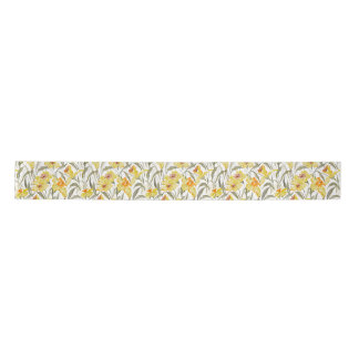 Ruban En Satin Aquarelle Jardin Floral de Jonquilles Printemps
