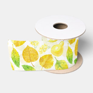 Ruban En Satin Aquarelle motif d'automne