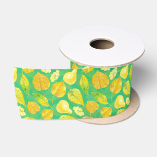 Ruban En Satin Aquarelle motif d'automne
