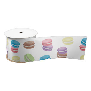 Ruban En Satin Aquarelle Pastel colorée Macarons français