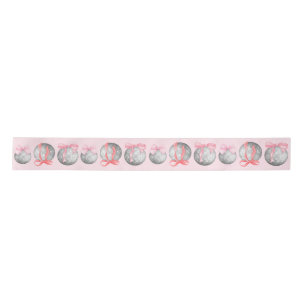 Ruban En Satin Aquarelle rose et rouge sur boules disco