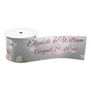 Ruban En Satin Aquarelle rose Roses jaunes, noir flou, Mariage