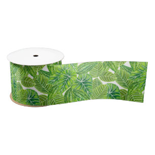 Ruban En Satin Aquarelle tropicale feuille design motif