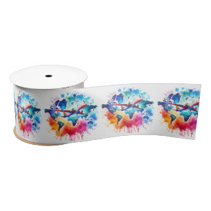 Ruban En Satin Aquarelle Voyageons dans le monde